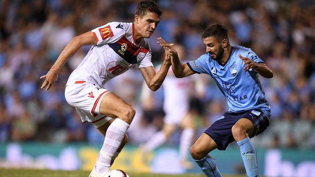 George Blackwood has developed a knack for scoring key goals on big occasions for Adelaide United. Picture: AAP Image/Dan Himbrechts