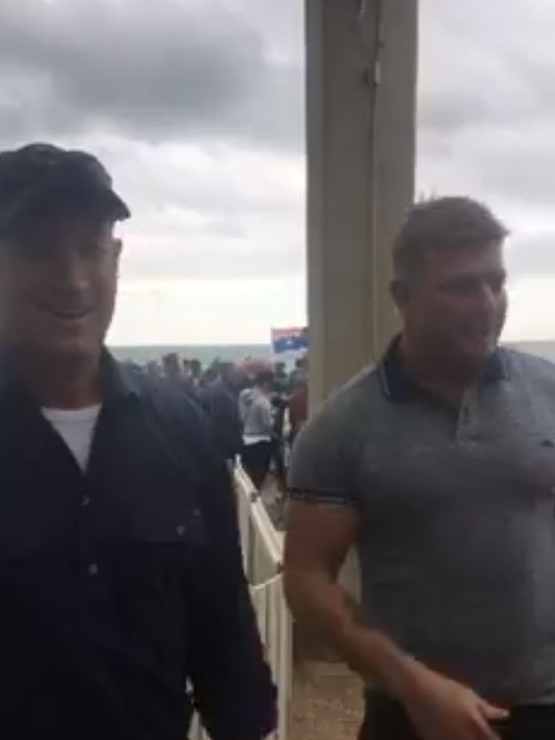 Anning was pictured with United Patriots front leader and convicted criminal Blair Cottrell at the rally.