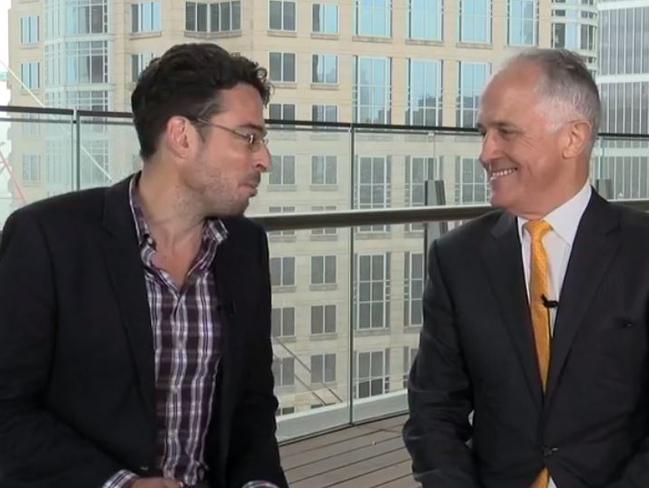 News.com.au editor-at-large Joe Hildebrand interviews Prime Minister Malcolm Turnbull during a Facebook Live session.