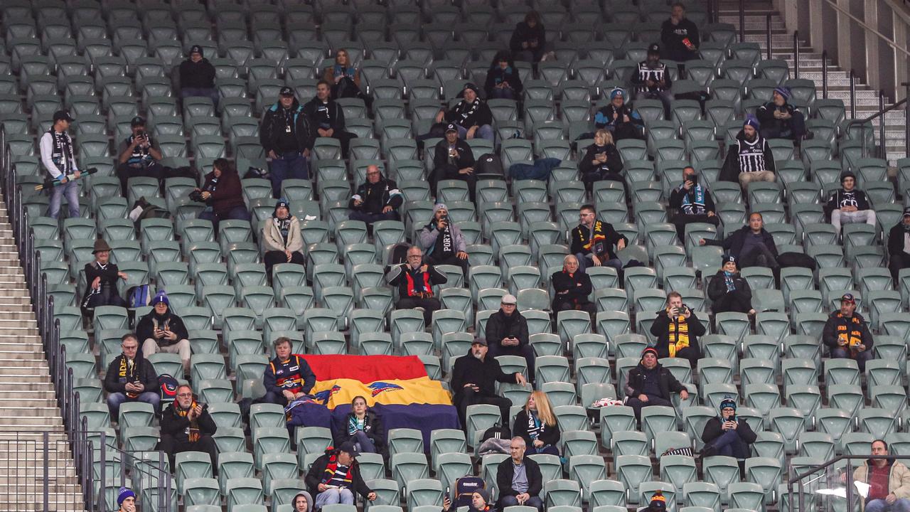 The socially distanced crowd for the 2020 Showdown. Picture: Getty Images