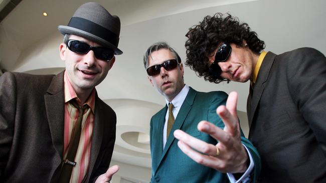 Beastie Boys band members Ad-Rock, MCA and Mike D at Bondi on their final Australian tour.