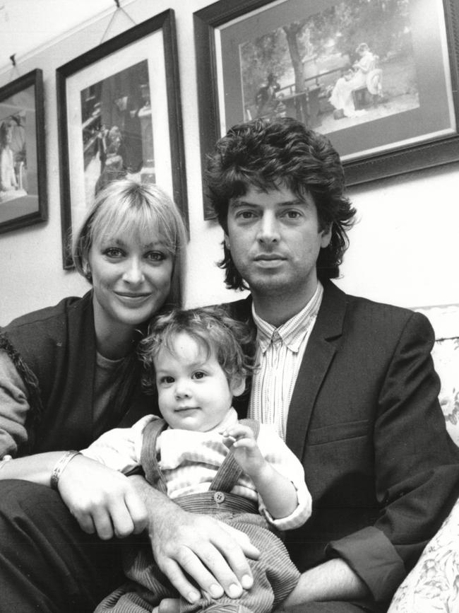 Actress Carol Royle with husband Julian Spear and their son. Picture: Ted Blackbrow/ANL/Shutterstock