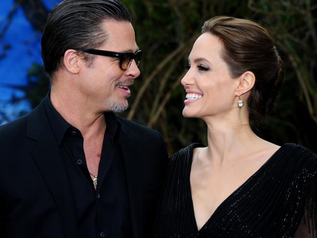 Better days ... Pitt and Jolie in 2014.