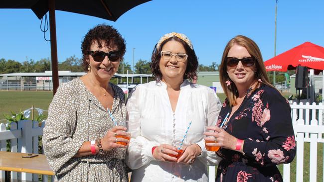 POP UP POLO BUNDABERG 2021: Julie Marano, Robyn Silcox and Heidi Mason at the polo.