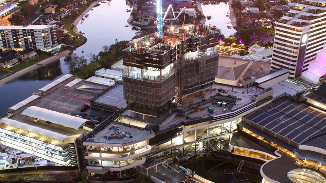 The Dorsett hotel and apartments tower at the Star Gold Coast Broadbeach Island site. Picture: Supplied