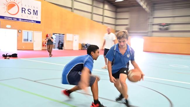 Casino kids on the new courts in the Casino Indoor Sports Centre.