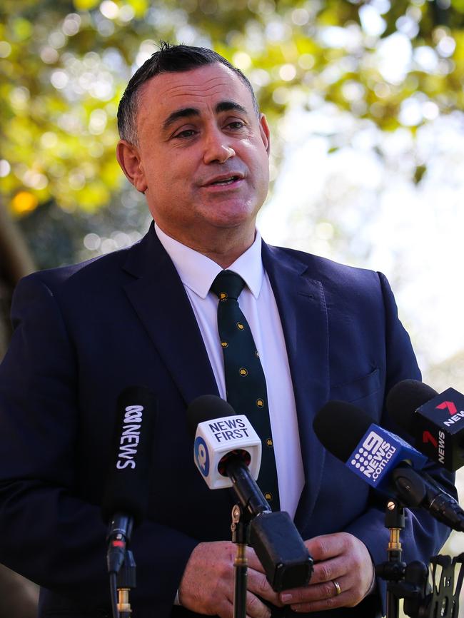 John Barilaro on Monday. Picture: NCA NewsWire / Gaye Gerard