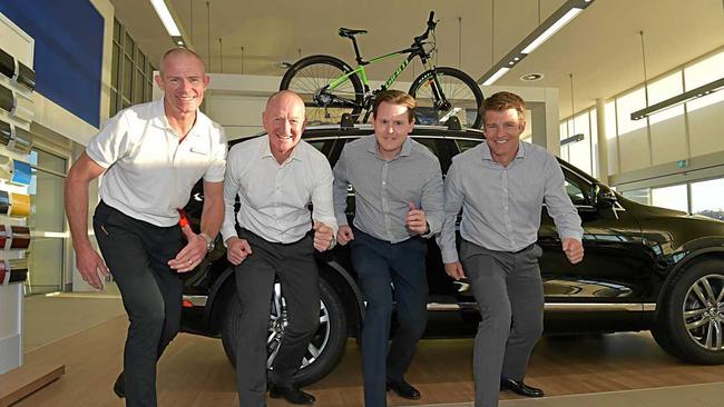 Garry Crick (second from left) is a household name in Coast motoring. Picture: Warren Lynam