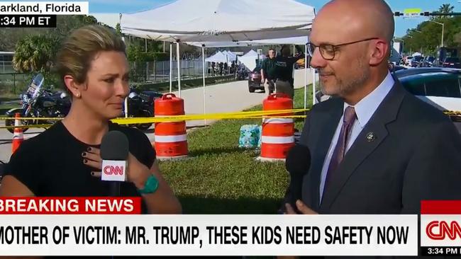 CNN anchor Brooke Baldwin couldn’t hide her emotions. Picture: Screengrab/CNN