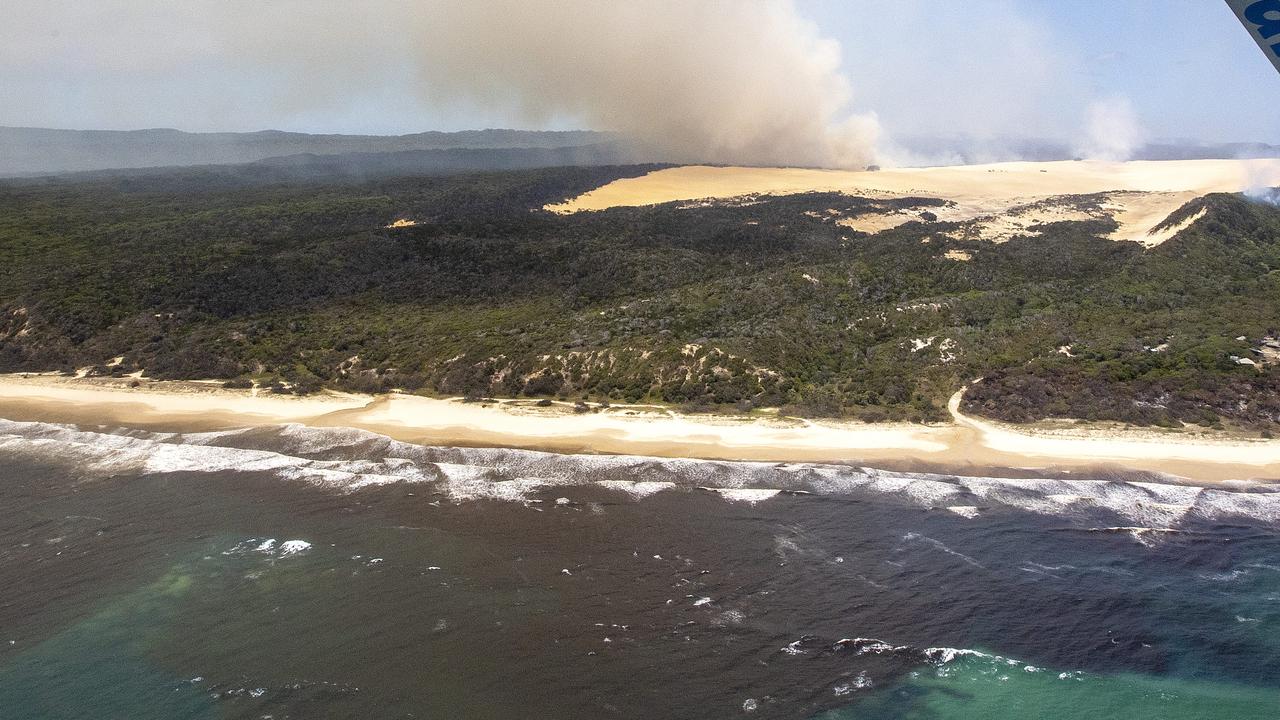 The illegal campfire sparked a wildfire that consumed nearly 50 per cent of the heritage-listed K’Gari over seven weeks. Four men have been charged over lighting the initial campfire.