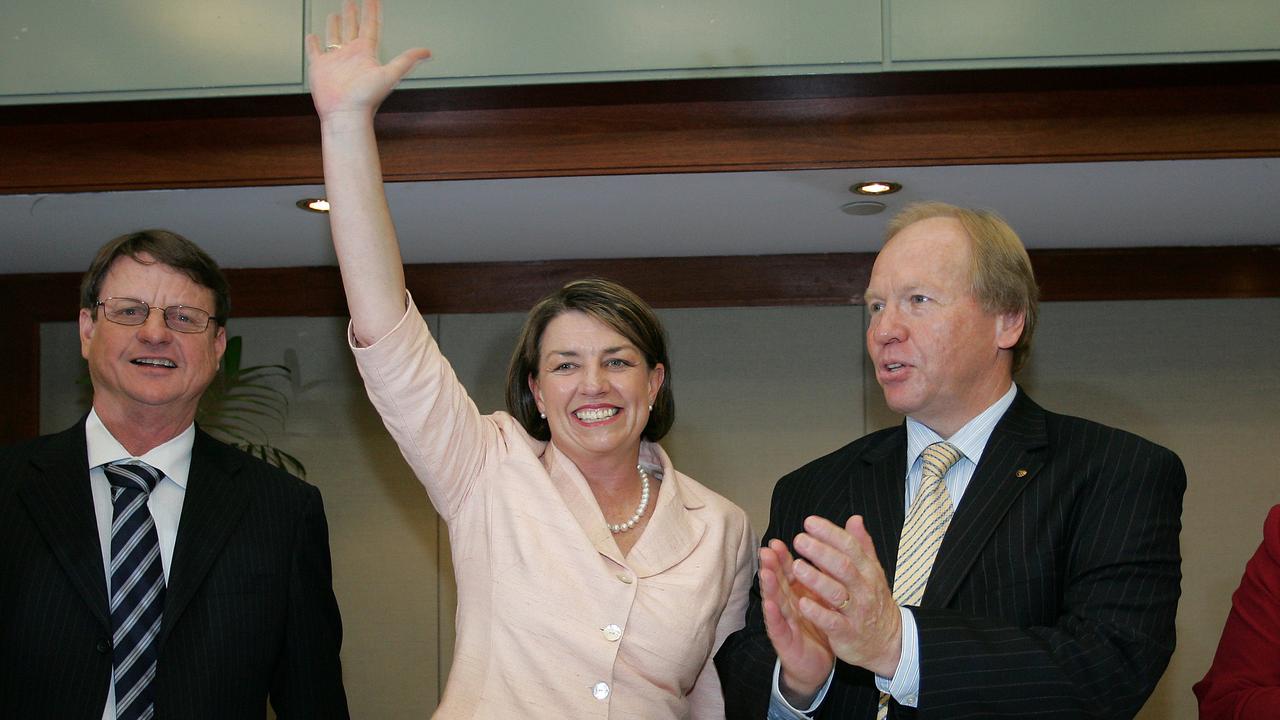 Leader of the House Robert Schwarten, Queensland Deputy Premier Anna Bligh and Queensland Premier Peter Beattie in 2007. Picture: AAP Image/Liam Kidston