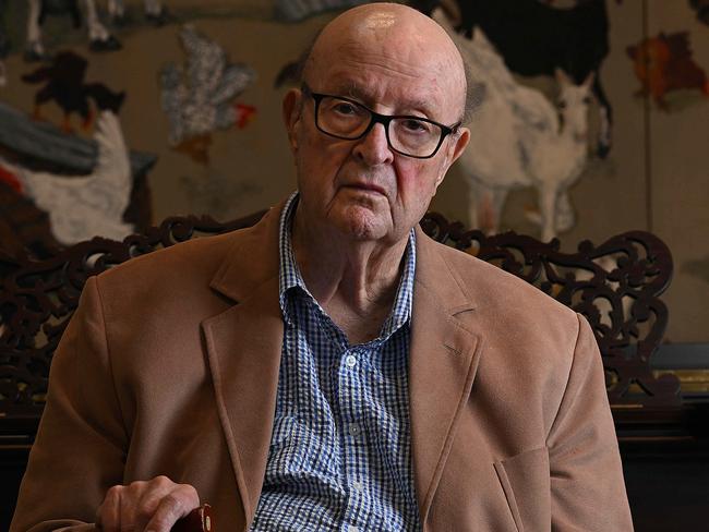 25/7/2023: Eminent painter William Robinson with his piano at his home in Bardon, Brisbane.Artist William Robinson now carries the mantle of Australia's leading painter, following the death of John Olsen. pic Lyndon Mechielsen/The Australian