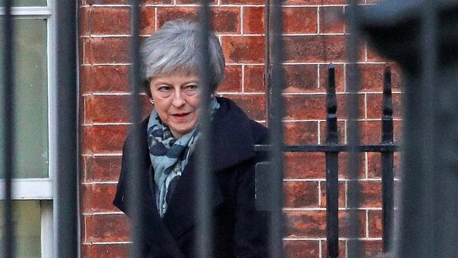 Theresa May leaves 10 Downing Street. Picture: Reuters.