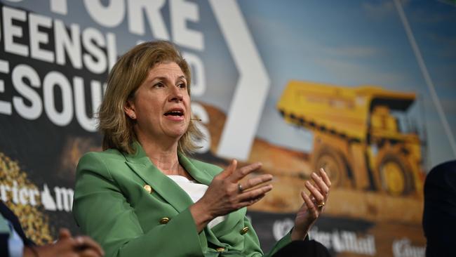 12/7/2024: Janette Hewson, CEO, Queensland Resources Council , interviewed by Chris Jones, Editor, The Courier-Mail, during the Future Resources 2024 lunch at the Brisbane Convention Centre. pic: Lyndon Mechielsen/Courier Mail