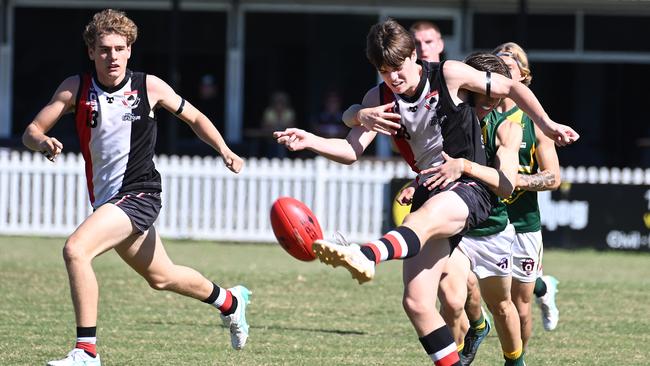 Action from the QAFL colts between Morningside and Maroochydore last Saturday. Picture, John Gass