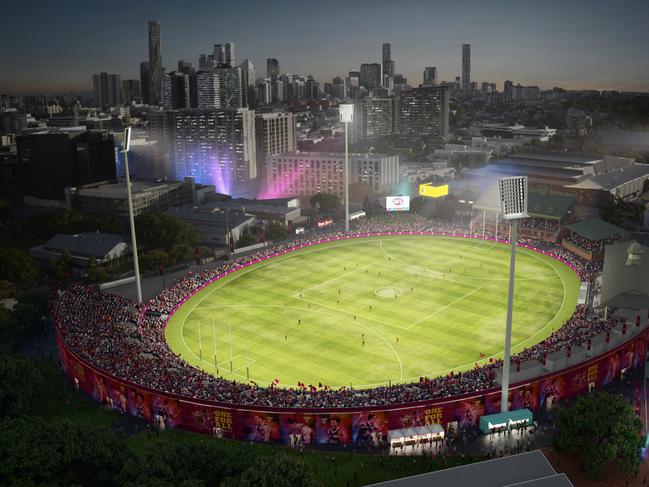 Artist impression of what the RNA Main Arena might look like during the Gabba redevelopment.