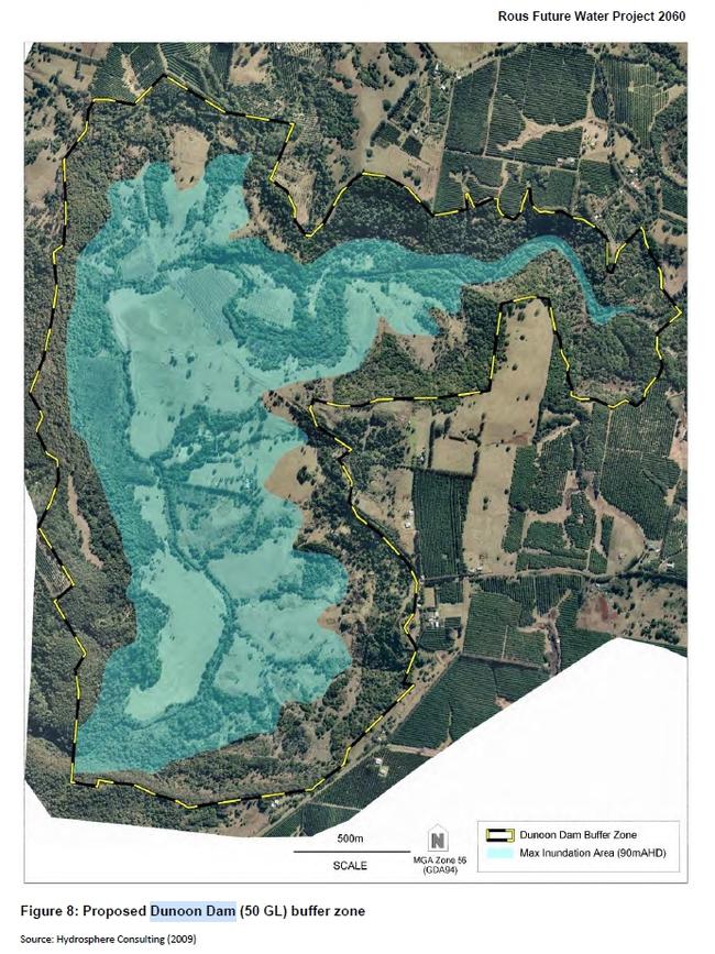 The catchment and buffer zones of a Proposed Dunoon Dam as they will be discussed by Rous County Council.