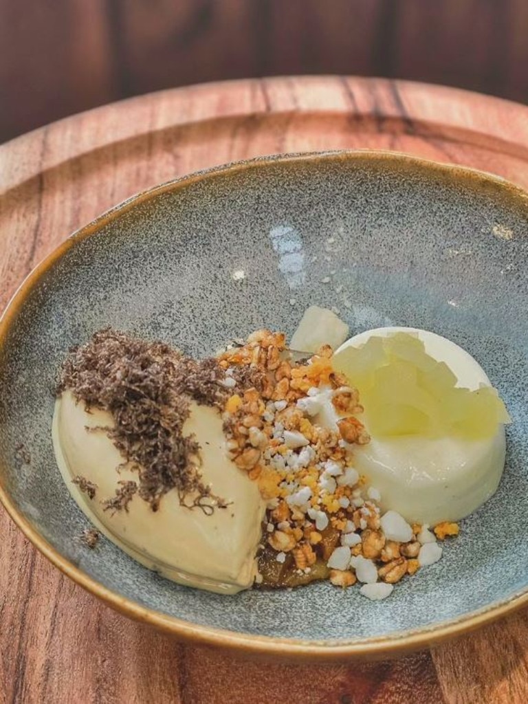 One of the dishes, the "humble apple crumble" includes a brown butter &amp; truffle ice cream.