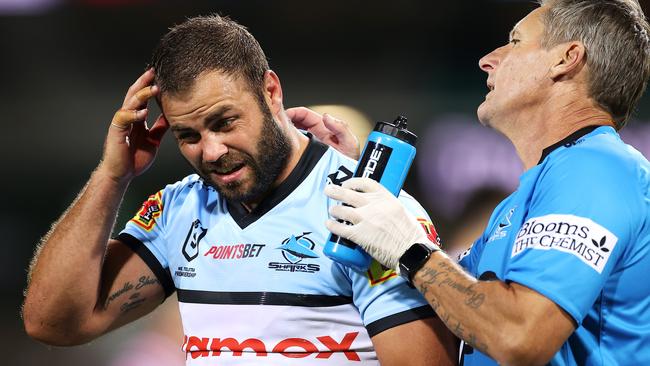 Sharks skipper Wade Graham will miss the match against Newcastle this weekend. Picture: Mark Kolbe/Getty Images