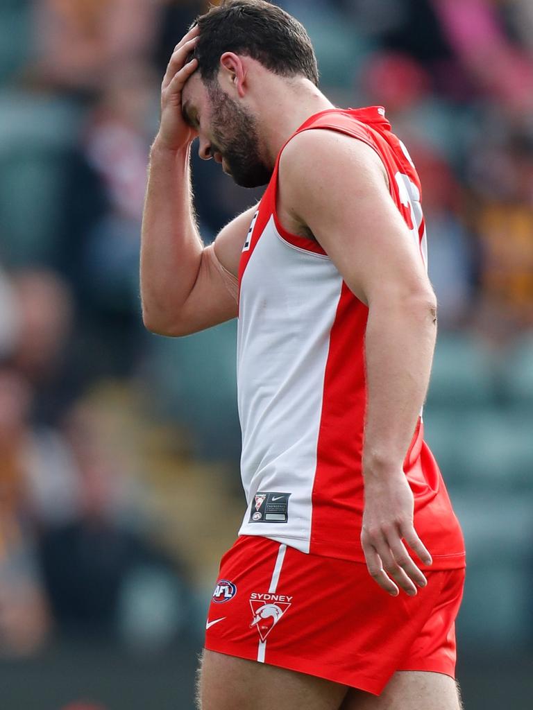 Pat McCartin was subbed out against Hawthorn after failing a concussion test.