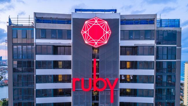 Drone aerial images of Ruby tower 1 of the Ruby Collection.