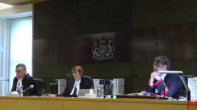 Court of Appeal president Chris Maxwell, left, Chief Justice Anne Ferguson and Justice Mark Weinberg deliver their verdict in the Supreme Court last year. Picture: Supplied by the Supreme Court of Victoria