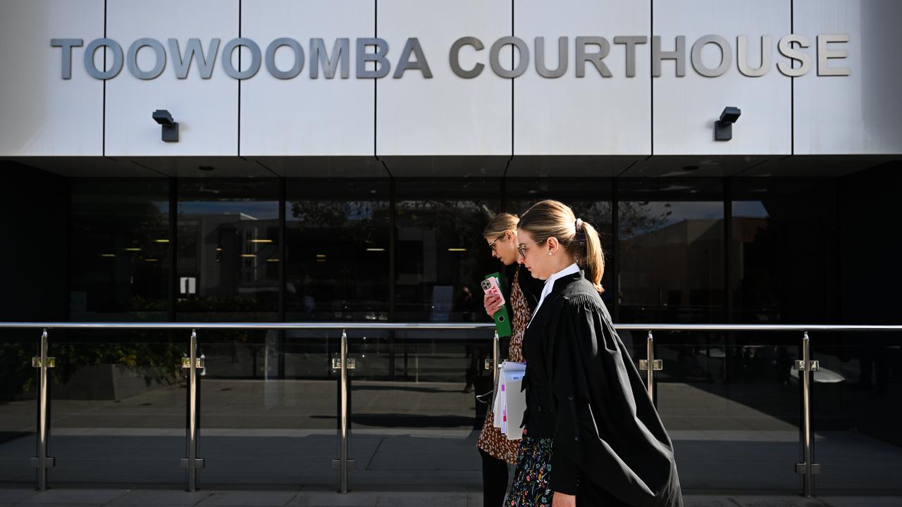 Crown prosecutor Nicole Friedewald (front) leaves the Toowoomba Magistrates Court. Picture: Dan Peled / NewsWire