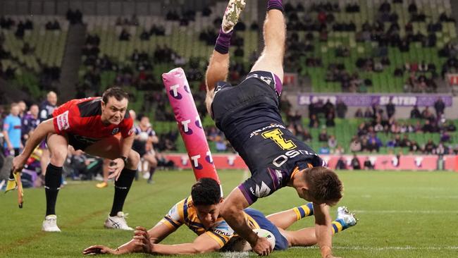 Papenhuyzen knows how to score a try. Photo: AAP Image/Scott Barbour