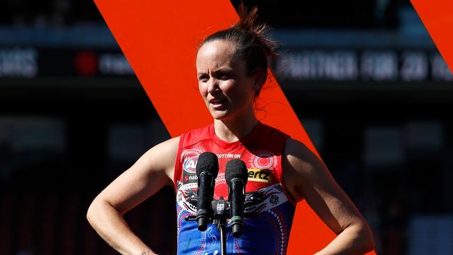 Daisy Pearce speaks after last season’s AFLW Grand Final.