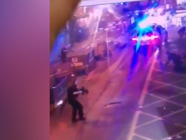 The moment the London attackers are shot dead by police.