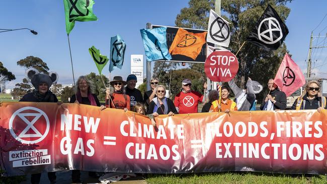 Extinction Rebellion protesters in Geelong in August. PHOTO: Matt Hrkac