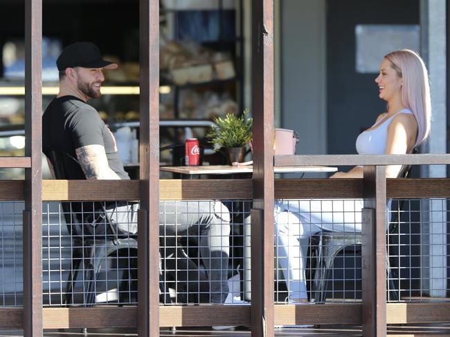 MAFS star Jessika Power reunites with Dan Webb on the Gold Coast for coffee. Picture: BACKGRID Australia