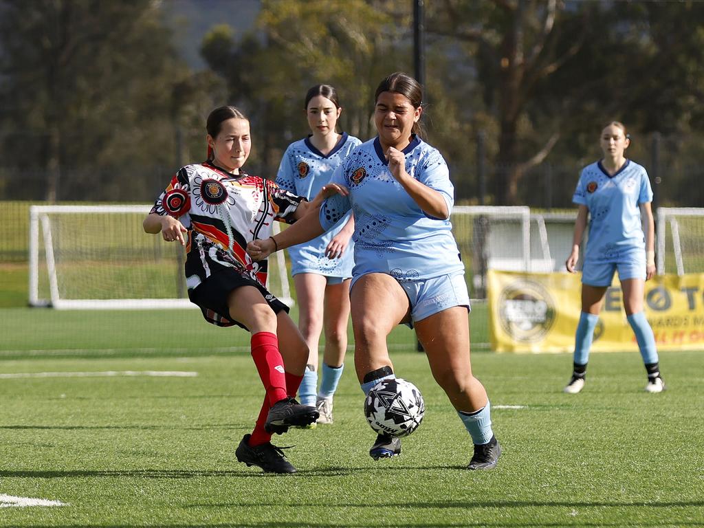 Indie Aldridge. Picture: Michael Gorton. U14 Girls NAIDOC Cup at Lake Macquarie Regional Football Facility.