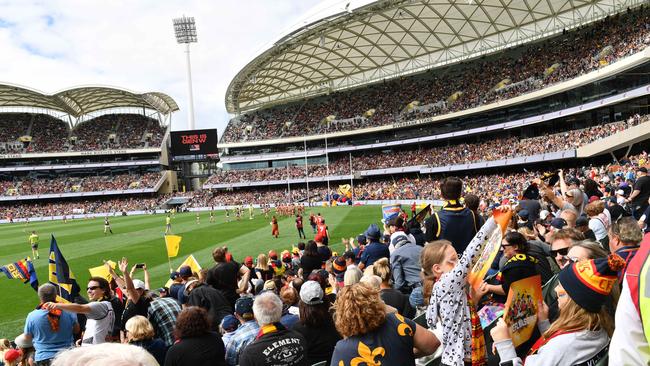 A huge crowd packed Adelaide Oval for the AFLW Grand Final.