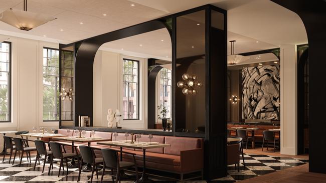 Brasserie 1930 is in a decadent, lofty space.