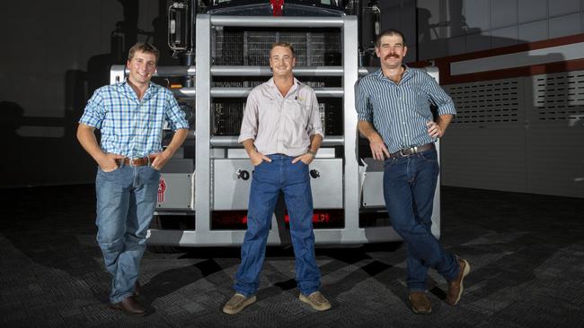 Cowboys Sam Hayes, Sean Torta and William Dunbar are in Darwin for the annual NTCA conference. Picture: Floss Adams