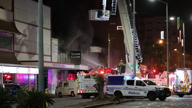 The Darwin RSL on Cavenagh St on the night it was ravaged by a fierce fire. Picture: Supplied