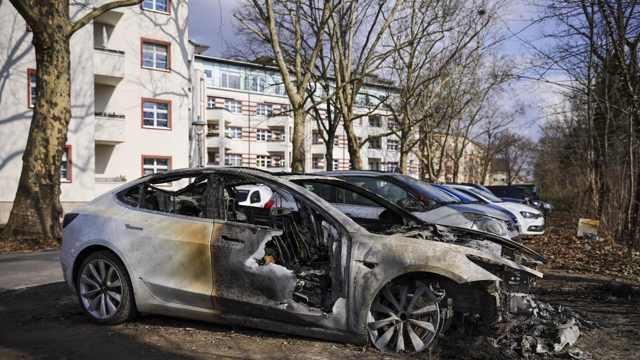 <!DOCTYPE html PUBLIC "-//W3C//DTD HTML 4.0 Transitional//EN" "http://www.w3.org/TR/REC-html40/loose.dtd"><html><body><p>In Germany, several Teslas were burnt out across various streets in the Steglitz district. Picture: Omer Messinger/Getty Images</p></body></html>