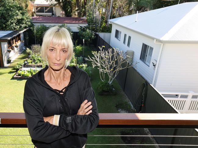 Ms Spanski said after months of building her garden, the shade from the granny flat has now created “a dead zone” in her backyard. Picture: Glenn Hampson