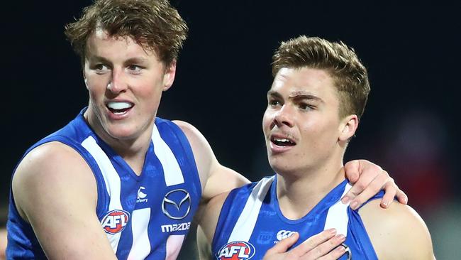 Nick Larkey and Cam Zurhaar are part of the new brigade of Roos making their mark on the AFL. Picture: Getty Images