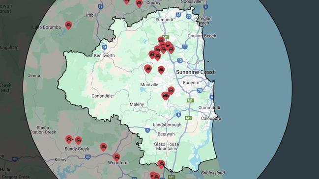 Road Closures Map Sunshine Coast Dec 2024