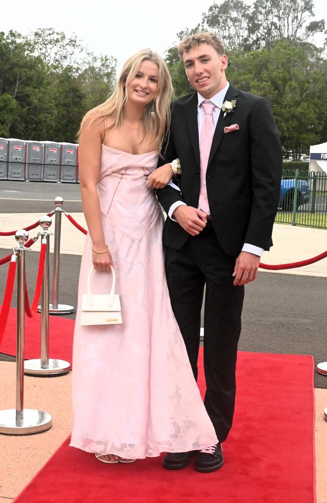 Imogen Hiley and Alexander Munroe at Pacific Lutheran College's 2023 formal. Picture: Tegan Annett