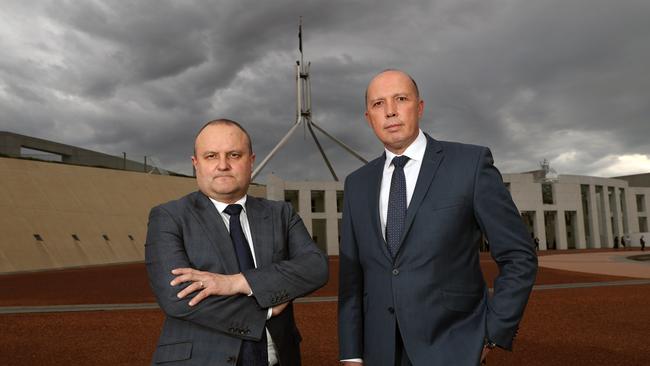 MP Jason Wood, left with Peter Dutton, is chairman of a migration committee and said the rate of deportations would dramatically increase under the new legislation. Picture: Gary Ramage