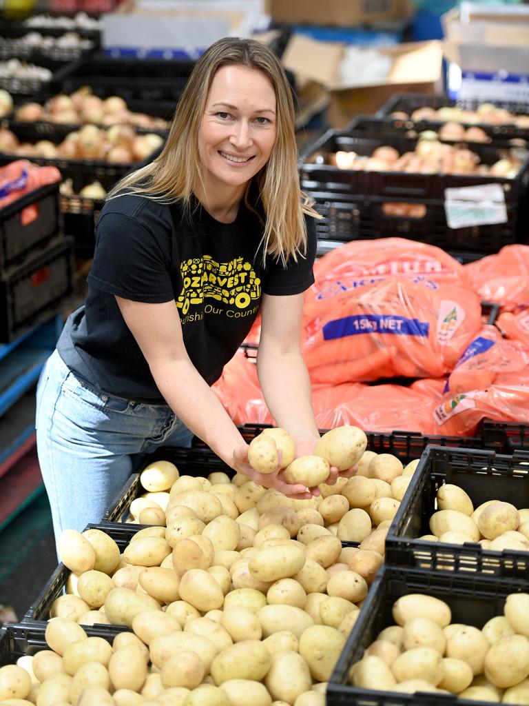 Annika Scott, OzHarvest Sustainability Strategist at the food distribution warehouse in Alexandria. Picture: NCA NewsWire / Jeremy Piper