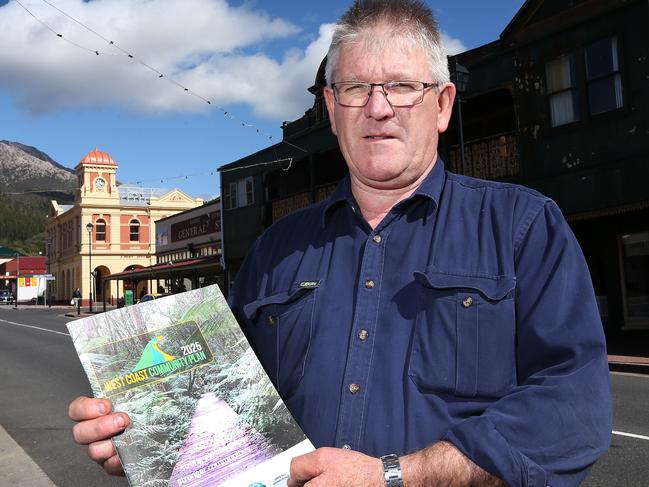 West Coast Mayor Phil Vickers holds a copy of the West Coast Community Plan at Queenstown. Picture Chris Kidd