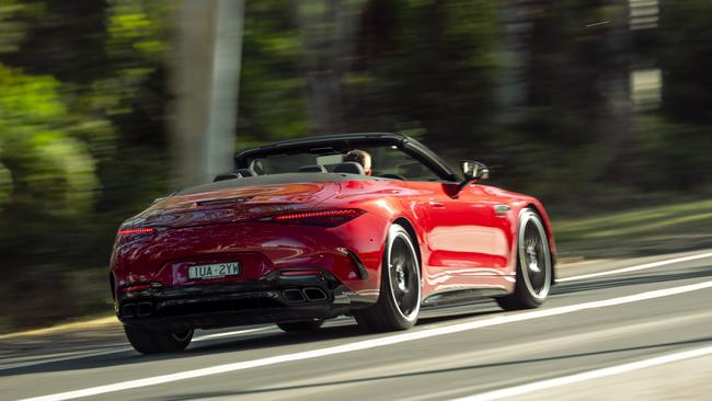 A soft-top roof affords cleaner lines on the road.