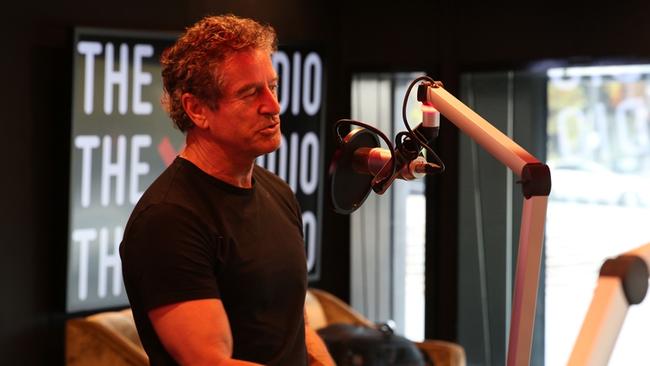 Mark Bouris recording his podcast.