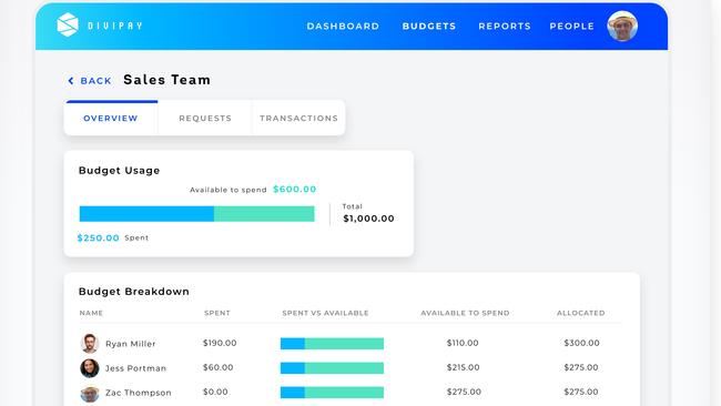 DiviPay is designed to ‘put an end to expense reports, reimbursements and card sharing’.