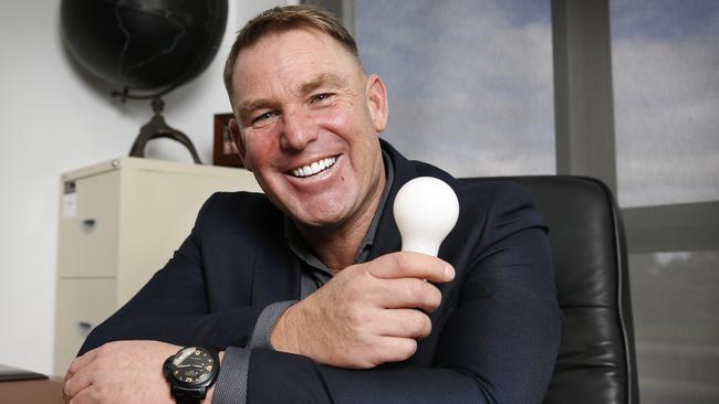 Shane Warne’s new business venture Social Energy is introducing Duracell home solar batteries to Australia. Picture: David Caird