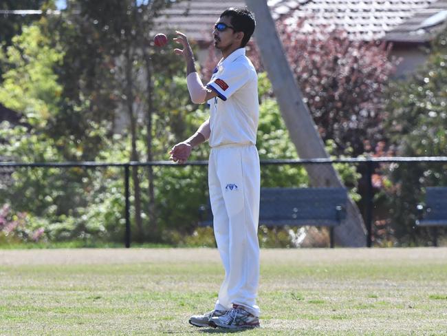 Milan Fernando grabbed six wickets against Kew. Picture: James Ross/AAP